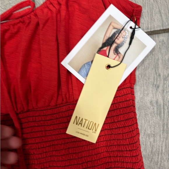 Nation LTD Smocked Top Size Small 100% Pima Cotton - Picture 4 of 6